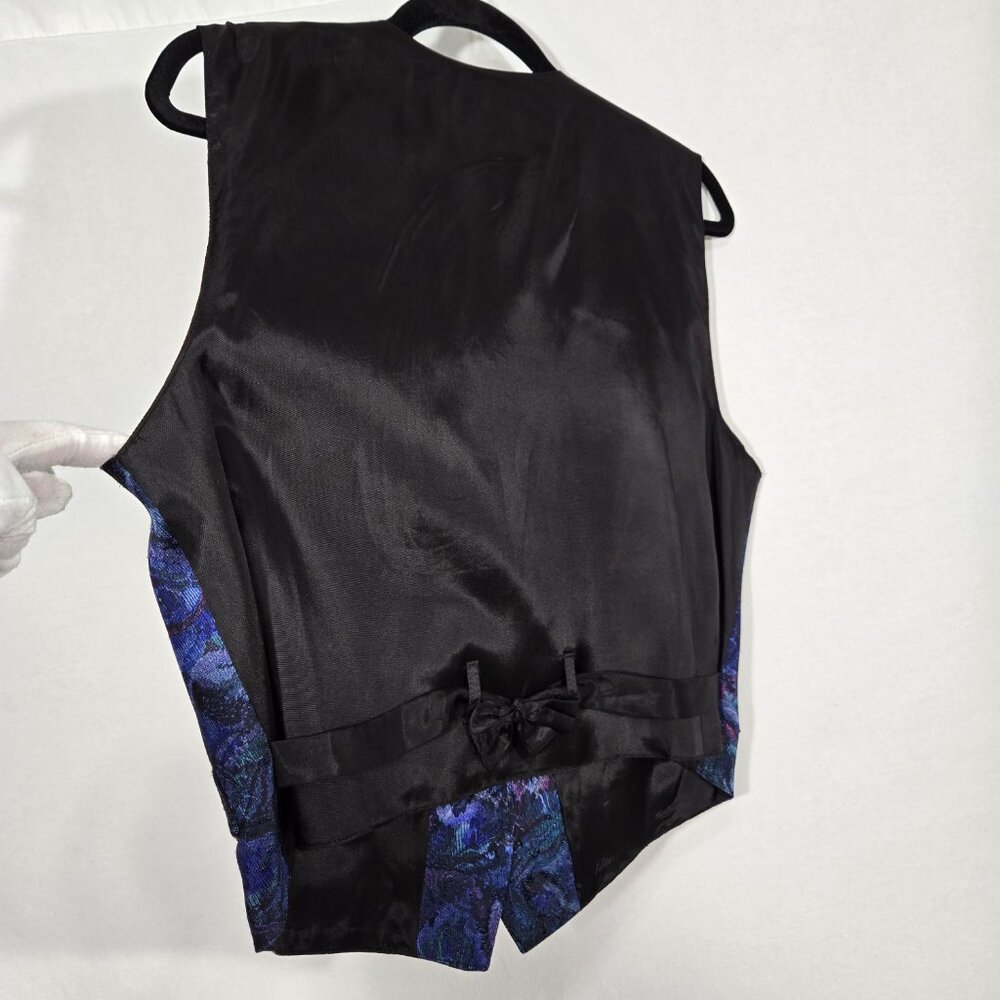 USA Vintage STUDIO by MICHELLE STUART Multicolor Floral JACQUARD Vest Women Sz M - Picture 9 of 17